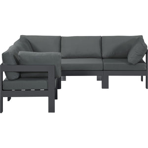 Meridian Nizuc Grey Water Resistant Fabric Outdoor Patio Modular Sectional