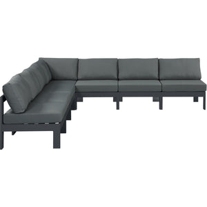 Meridian Nizuc Grey Water Resistant Fabric Outdoor Patio Modular Sectional