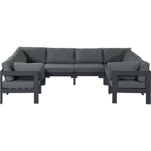 Meridian Nizuc Grey Water Resistant Fabric Outdoor Patio Modular Sectional