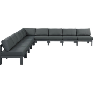 Meridian Nizuc Grey Water Resistant Fabric Outdoor Patio Modular Sectional