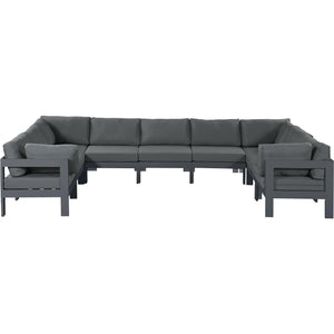 Meridian Nizuc Grey Water Resistant Fabric Outdoor Patio Modular Sectional