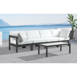 Meridian Nizuc White Water Resistant Fabric Outdoor Patio Modular Sofa