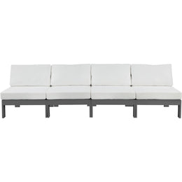 Meridian Nizuc White Water Resistant Fabric Outdoor Patio Modular Sofa
