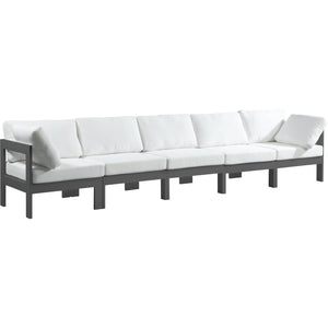 Meridian Nizuc White Water Resistant Fabric Outdoor Patio Modular Sofa
