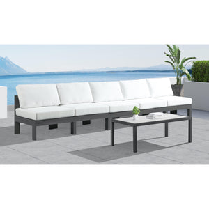 Meridian Nizuc White Water Resistant Fabric Outdoor Patio Modular Sofa