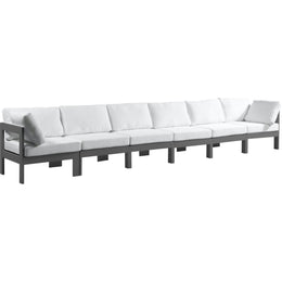 Meridian Nizuc White Water Resistant Fabric Outdoor Patio Modular Sofa