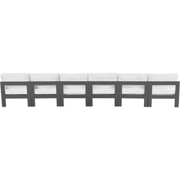 Meridian Nizuc White Water Resistant Fabric Outdoor Patio Modular Sofa