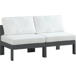 Meridian Nizuc White Water Resistant Fabric Outdoor Patio Modular Sofa