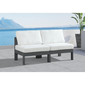 Meridian Nizuc White Water Resistant Fabric Outdoor Patio Modular Sofa