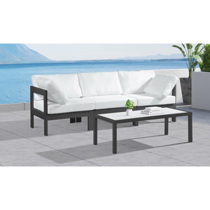 Meridian Nizuc White Water Resistant Fabric Outdoor Patio Modular Sofa