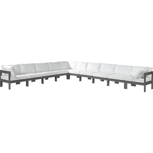Meridian Nizuc White Water Resistant Fabric Outdoor Patio Modular Sectional