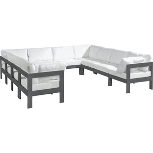 Meridian Nizuc White Water Resistant Fabric Outdoor Patio Modular Sectional