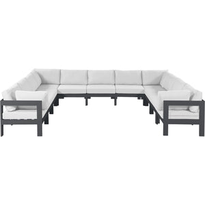 Meridian Nizuc White Water Resistant Fabric Outdoor Patio Modular Sectional