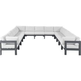 Meridian Nizuc White Water Resistant Fabric Outdoor Patio Modular Sectional