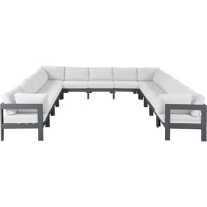 Meridian Nizuc White Water Resistant Fabric Outdoor Patio Modular Sectional
