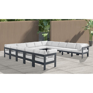 Meridian Nizuc White Water Resistant Fabric Outdoor Patio Modular Sectional