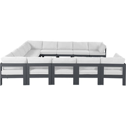 Meridian Nizuc White Water Resistant Fabric Outdoor Patio Modular Sectional