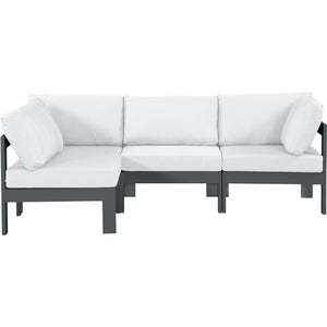 Meridian Nizuc White Water Resistant Fabric Outdoor Patio Modular Sectional