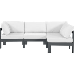 Meridian Nizuc White Water Resistant Fabric Outdoor Patio Modular Sectional