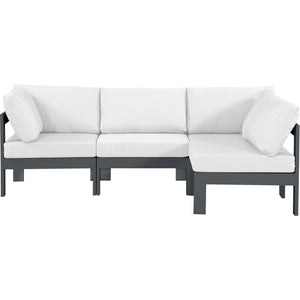 Meridian Nizuc White Water Resistant Fabric Outdoor Patio Modular Sectional