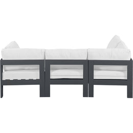 Meridian Nizuc White Water Resistant Fabric Outdoor Patio Modular Sectional