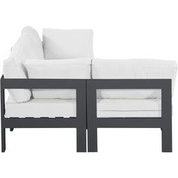 Meridian Nizuc White Water Resistant Fabric Outdoor Patio Modular Sectional