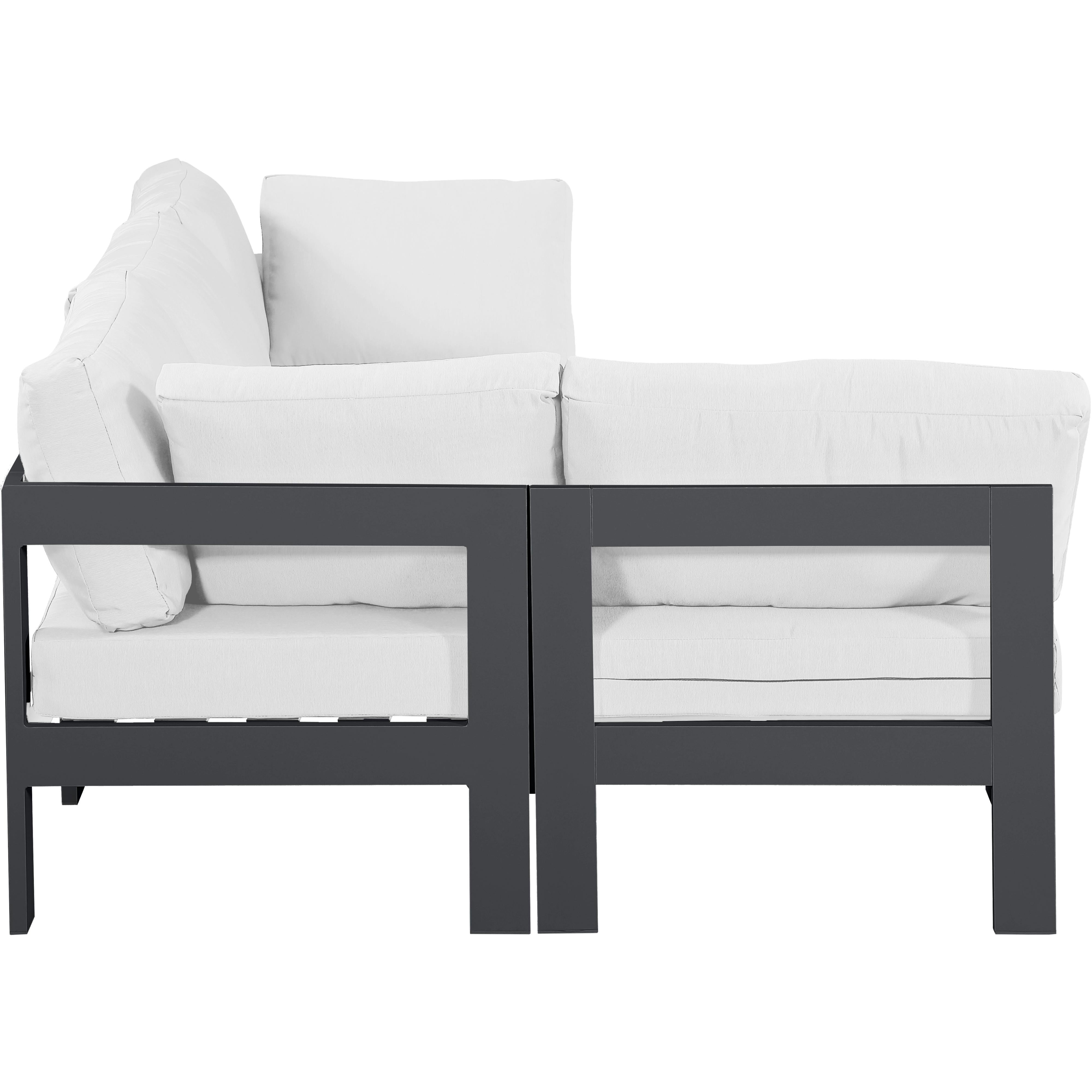 Meridian Nizuc White Water Resistant Fabric Outdoor Patio Modular Sectional
