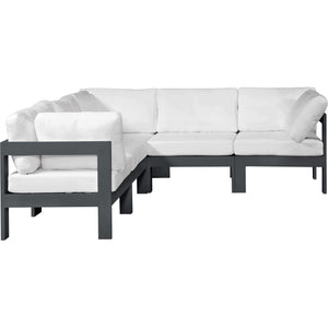 Meridian Nizuc White Water Resistant Fabric Outdoor Patio Modular Sectional