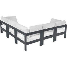 Meridian Nizuc White Water Resistant Fabric Outdoor Patio Modular Sectional