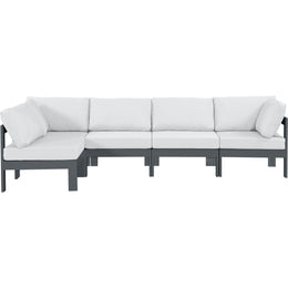 Meridian Nizuc White Water Resistant Fabric Outdoor Patio Modular Sectional