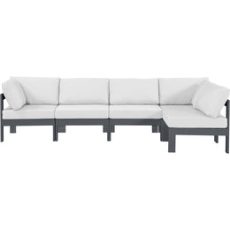 Meridian Nizuc White Water Resistant Fabric Outdoor Patio Modular Sectional