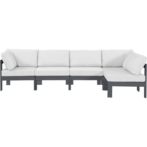 Meridian Nizuc White Water Resistant Fabric Outdoor Patio Modular Sectional