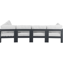 Meridian Nizuc White Water Resistant Fabric Outdoor Patio Modular Sectional