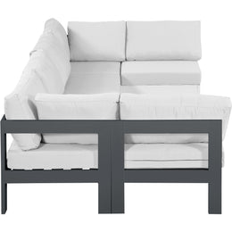Meridian Nizuc White Water Resistant Fabric Outdoor Patio Modular Sectional