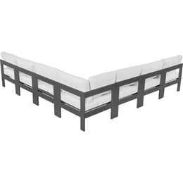Meridian Nizuc White Water Resistant Fabric Outdoor Patio Modular Sectional