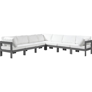 Meridian Nizuc White Water Resistant Fabric Outdoor Patio Modular Sectional