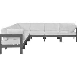 Meridian Nizuc White Water Resistant Fabric Outdoor Patio Modular Sectional