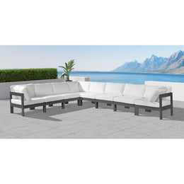 Meridian Nizuc White Water Resistant Fabric Outdoor Patio Modular Sectional