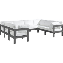 Meridian Nizuc White Water Resistant Fabric Outdoor Patio Modular Sectional
