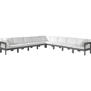 Meridian Nizuc White Water Resistant Fabric Outdoor Patio Modular Sectional