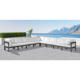Meridian Nizuc White Water Resistant Fabric Outdoor Patio Modular Sectional