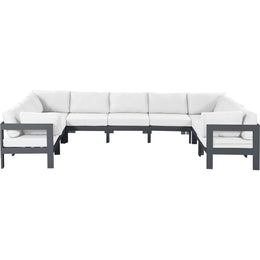 Meridian Nizuc White Water Resistant Fabric Outdoor Patio Modular Sectional