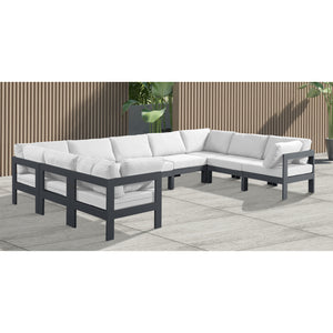 Meridian Nizuc White Water Resistant Fabric Outdoor Patio Modular Sectional