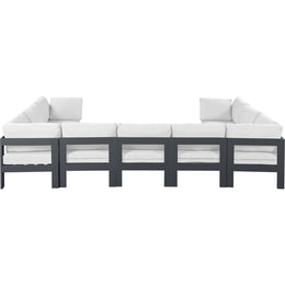 Meridian Nizuc White Water Resistant Fabric Outdoor Patio Modular Sectional