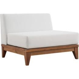 Meridian Rio Off White Water Resistant Fabric Outdoor Patio Modular Armless Chair