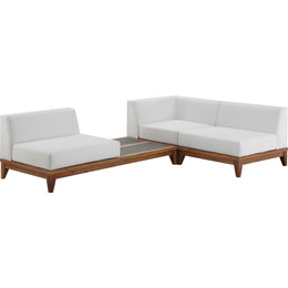 Meridian Rio Off White Water Resistant Fabric Outdoor Patio Modular Sectional