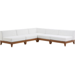 Meridian Rio Off White Water Resistant Fabric Outdoor Patio Modular Sectional