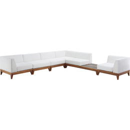 Meridian Rio Off White Water Resistant Fabric Outdoor Patio Modular Sectional