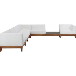 Meridian Rio Off White Water Resistant Fabric Outdoor Patio Modular Sectional