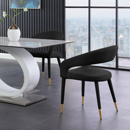 Meridian Destiny Black Velvet Dining Chair